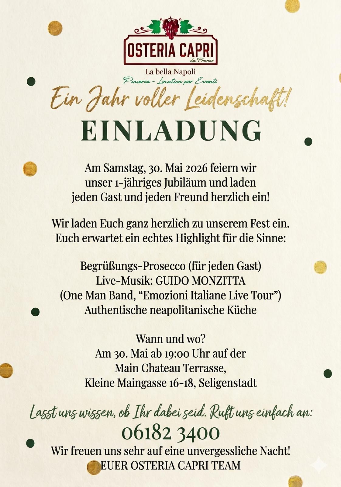 Einladung Jubiläum